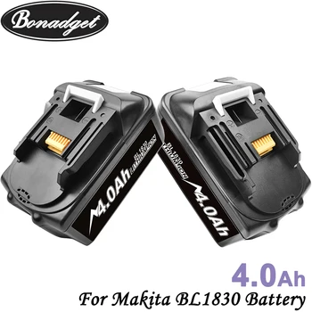 

Bonadget Rechargeable 2Piece 18V 4000Ah Li-ion Battery For Makita BL1830 BL1815 BL1860 BL1840 194205-3 Power Tools Battery