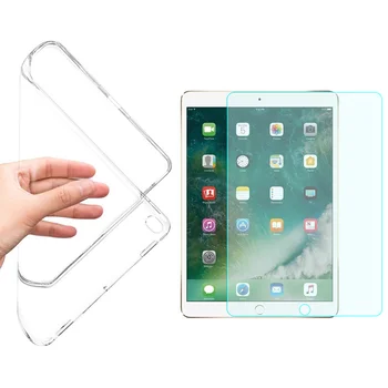 

Soft Flexible Clear Case Cover for iPad Mini case 5 Screen Protector for iPad Mini Case + 9H Hard Glass Protector