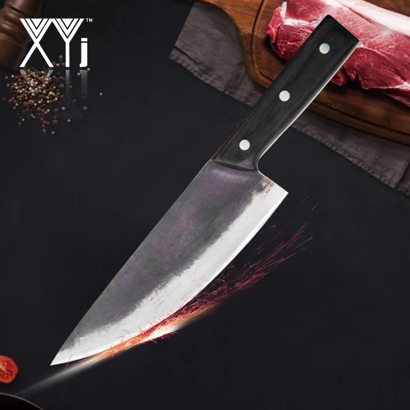 Ручной работы кованый кухонный нож шеф повара XYJ 8 &quotУльтра острый для мясника с