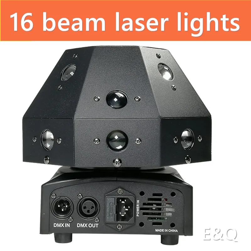 

Free delivery of 16 LED laser lights DJ disco party ball full-color voice-activated banquet hall beam stage laser effect