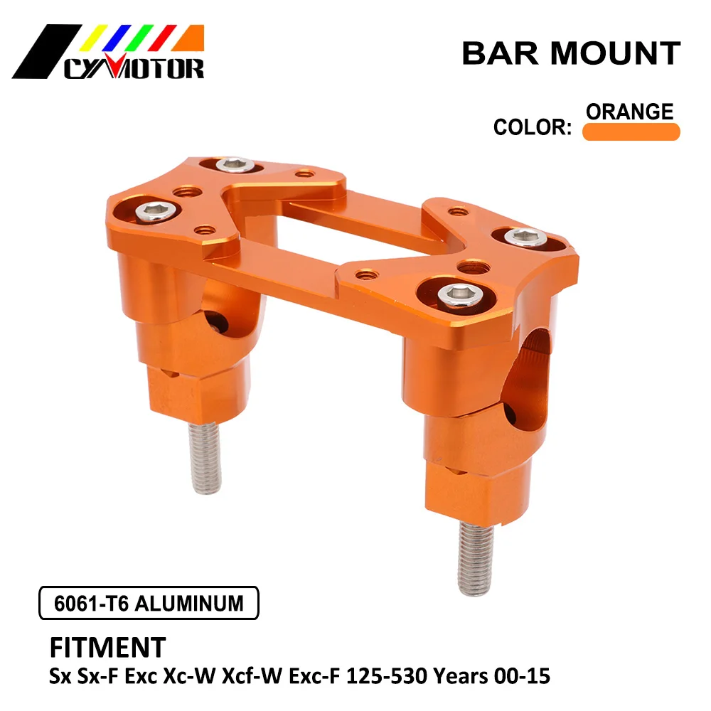 

28mm CNC Billet HandleBar Fat Bar Risers Mount Clamp Adaptor For KTM SX SXF EXC XCW XCFW EXCF 125 250 300 350 400 450 530 00-15