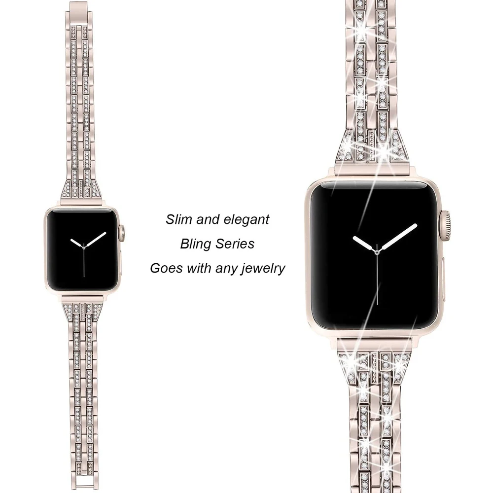  ġ   38mm 44mm  Ʈ iWatch ø 6/5/4/3/2/1/SE Correa Bling ü ݼ  Ÿ