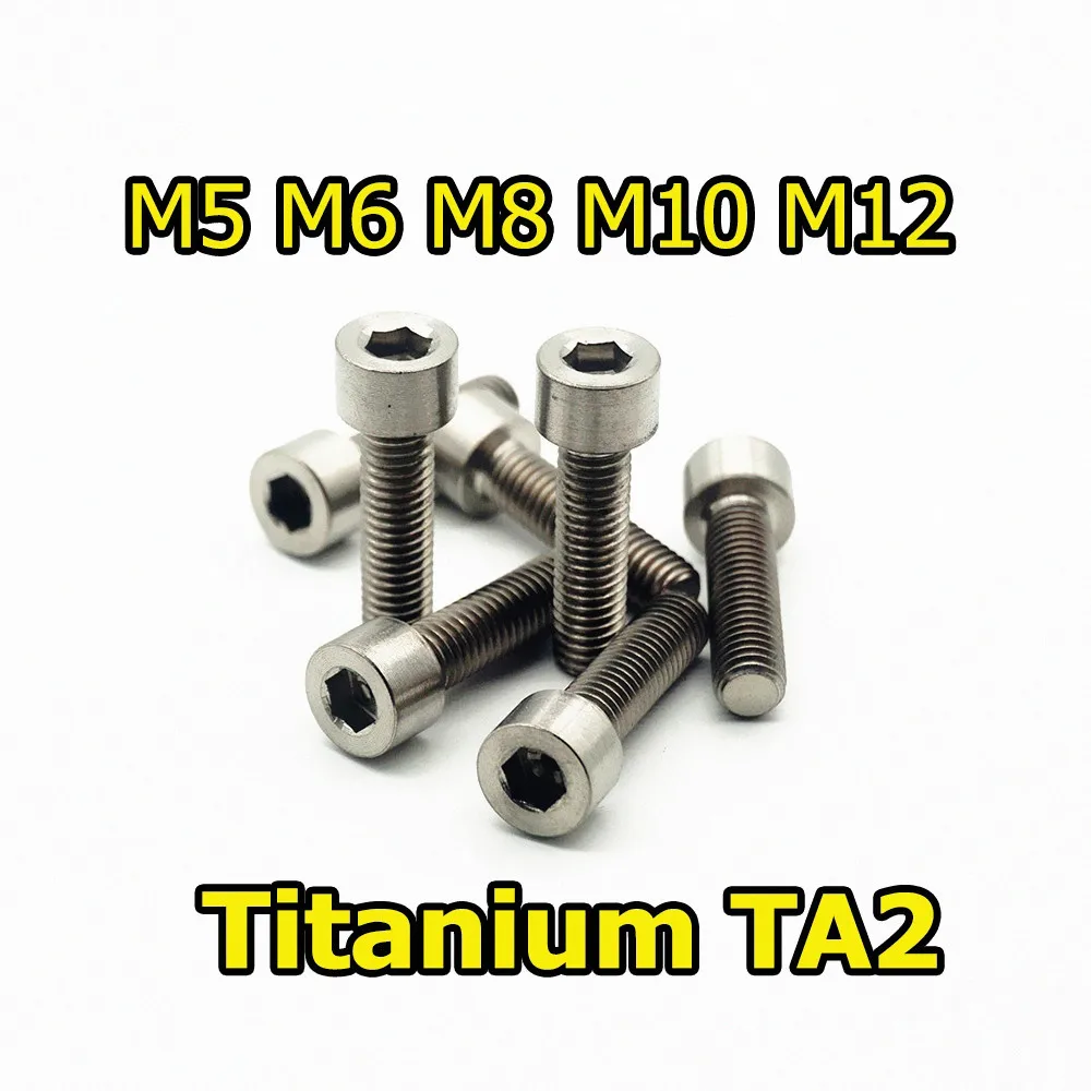 10 шт. M5 M6 M8 M10 M12 титановый болт DIN912 головка колонны Шестигранная Розетка Серые