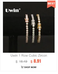 UWIN Iced браслет «Фигаро» 13 мм Bling кубинское звено со льдом Стразы хип-хоп мужской браслет модные ювелирные изделия
