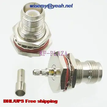 

DHL/EMS 200pcs Connector RPTNC female bulkhead crimp RG174 RG316 LMR100 cable Straight -A3