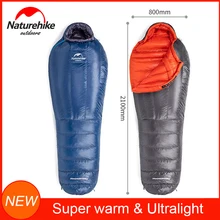 NatureHike, супер качество, гусиный пух, с капюшоном, для холодной погоды, теплый спальный мешок с компрессионным мешком для кемпинга, пеших прогулок