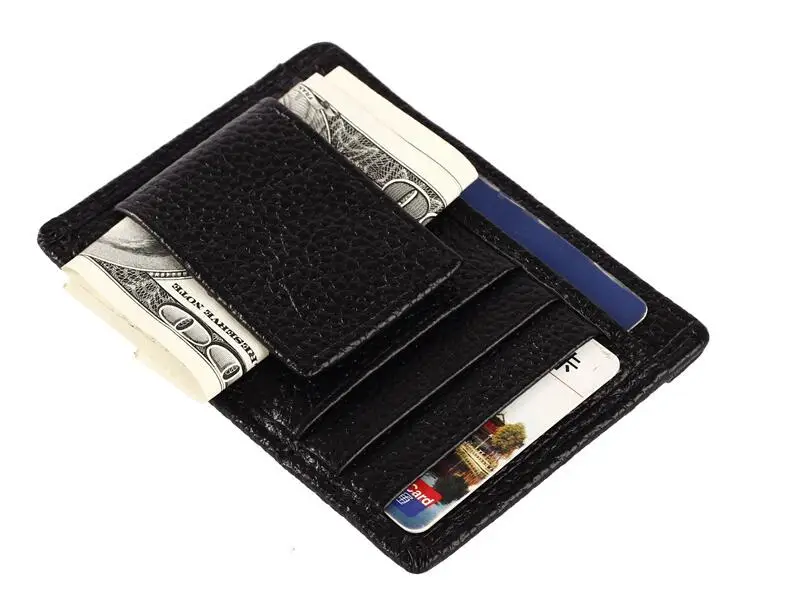 Stock Clearence Cow Genuine Leather Money Clip Fashion Leisure Men's Wallet Casual Unisex Coin Purses Dollar Clips Top Quality