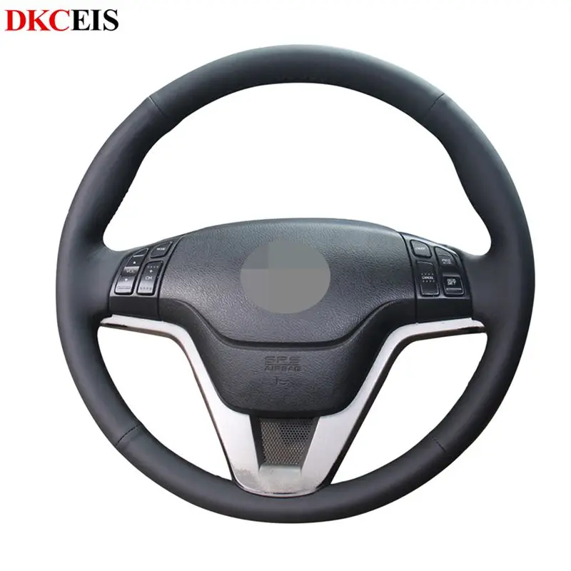 DIY сшитые вручную черные мягкие чехлы рулевого колеса автомобиля из