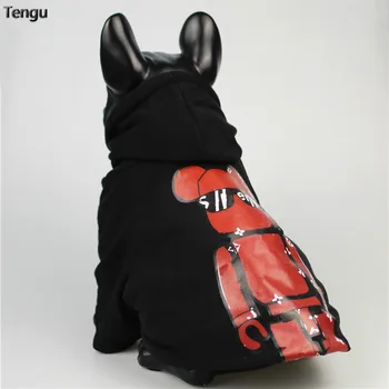 

Cartoon robot color style pet long-sleeved hoodie black clothes suitable for medium and large style clothes cats are suitable