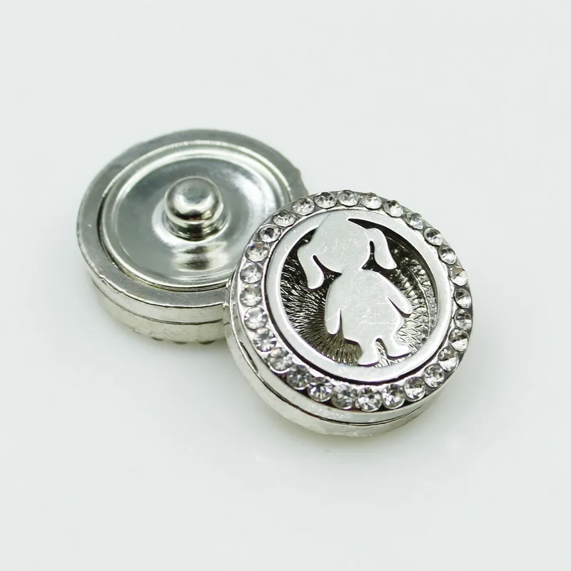 New 10pcs Aromatherapy Button Locket Magnetic Stainless Steel Essential Oil Diffuser Snap Button Fit 18MM Snap Bracelet Jewelry