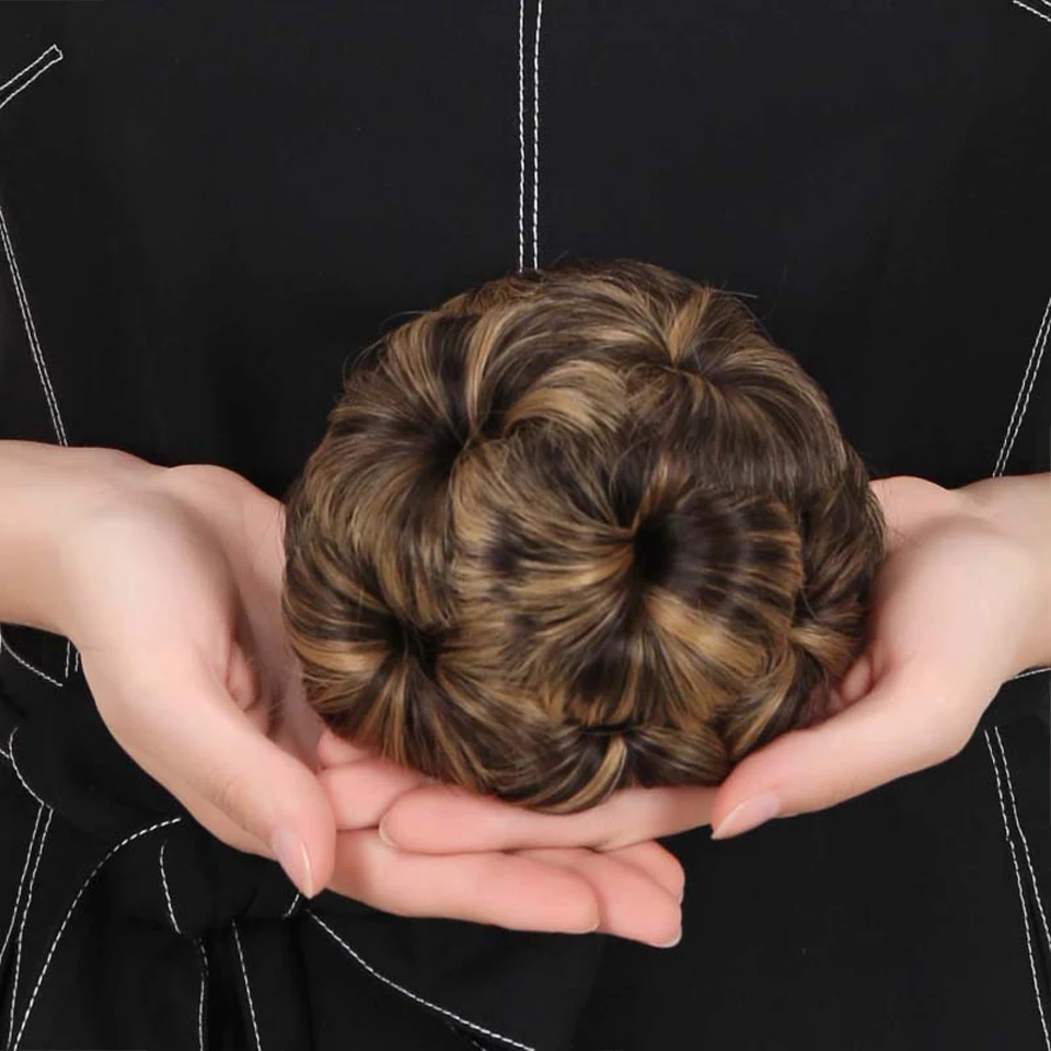 Коготь в шиньоне женский кудрявый цветок шиньон волосы булочка пончик наращивание синтетическое высокотемпературное волокно шиньон для девочек
