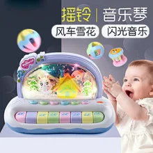 Детский многофункциональный стук пианино мечтательная Снежинка ветряная мельница Сияющий снег пианино электронная клавиатура музыкальный инструмент
