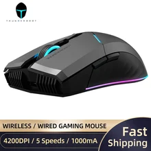Thunderobot ml701 sem fio gaming mouse 2.4g sem fio com fio rgb backlight gamer 4200 dpi recarregável mouse para computador portátil jogos