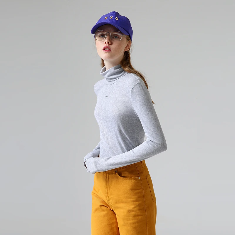 Online Toyouth Autumn Women Basic Bottoming T Shirt Turtleneck Solid Long Sleeve Tee Shirts Multicolor Tops