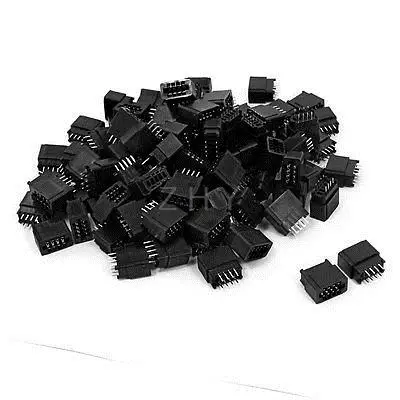 

100 Pcs 2.54mm Pitch 4mm Length Pin IDC Plug Header 8 Pins for PCB