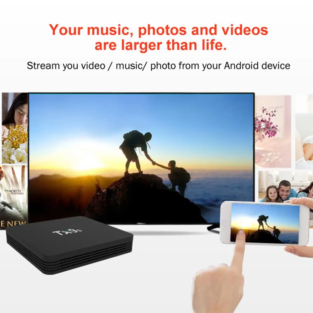 TX9S Smart Android 4k tv Box AmlogicS912 чип 2 ГБ 8 ГБ медиаплеер телеприставка с пультом дистанционного управления Поддержка 24 языков