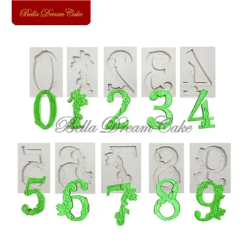 

Number 0-9 Relief Shape Silicone Molds Cake Moulds Chocolate Fondant Clay Soap Mould Cake Decorating Tools Baking Accessories