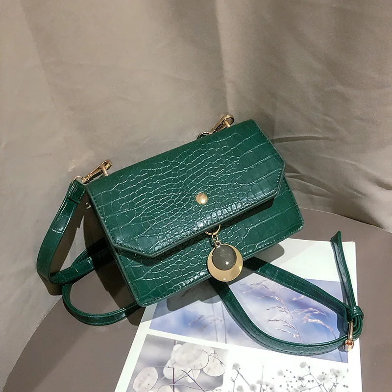 

Korean-style Square Sling Bag Women's 2018 Autumn And Winter New Style WOMEN'S Bag Fashion Versatile Crossbody Bag Crocodile Pat
