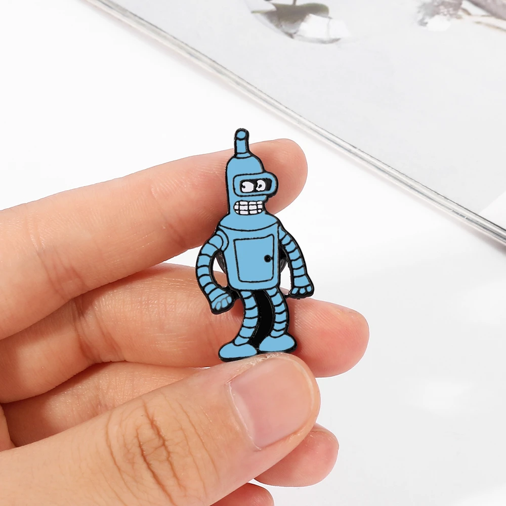 Fly Into The Future Brooch Creative Robot Bender Lapel Pin Cute Badge Gifts  For Kids Kawaii Wonderful Cartoon Series Collection - Brooches - AliExpress