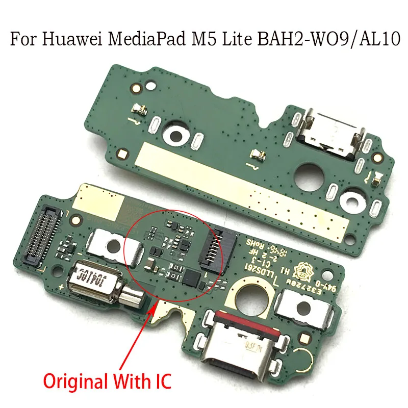 ไมโครโฟน Charger PCB บอร์ดสำหรับ Huawei MediaPad M5 Lite BAH2 W09/AL10