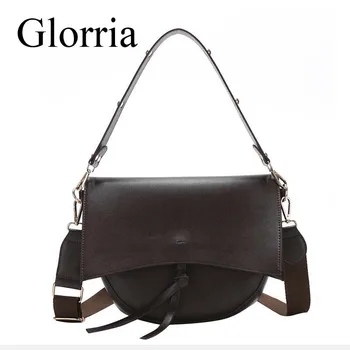 

New Hot Vintage Saddle Female Shoulder Bags Wide Strap Large Capacity Ladies Hand Bags Leather Crossbody Bags For Women 2020 Sac