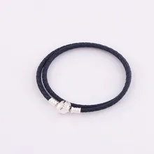 Panjia двойной круг многоцветный кожаный веревочный браслет