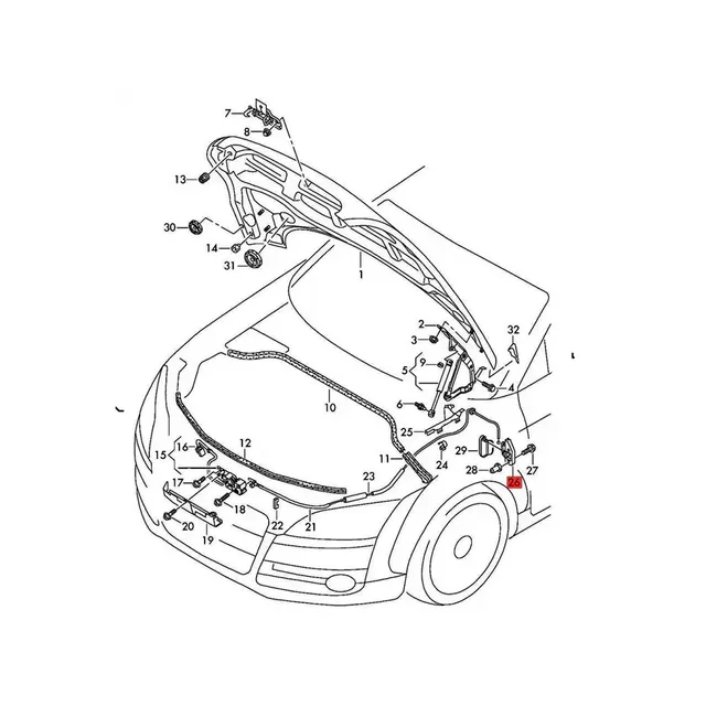 8J1823533C 8J 1 823 633C Hood Latch Release Griff Montage ...