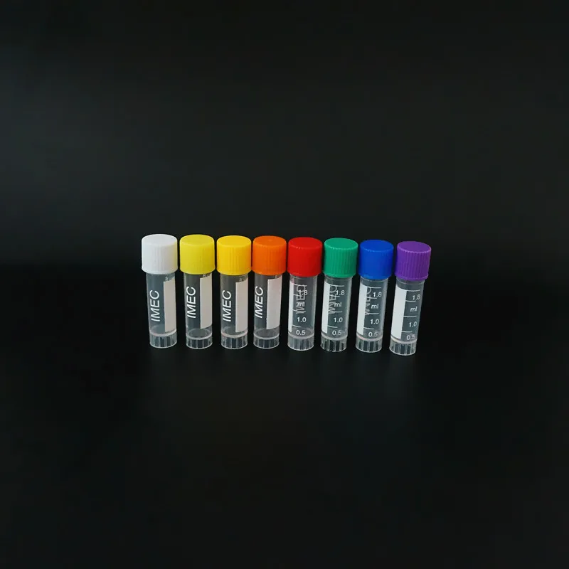 500pcs/lot 1.8ml(2ml) cryovial Cryopreservation tube Cryogenic Vials Plastic reagent bottle with Silica gel washer
