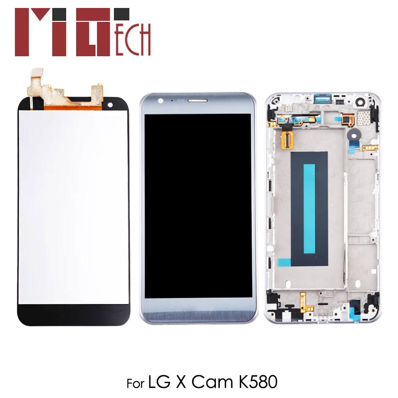 

LCD Display For LG K580 X CAM Touch Screen Glass Digitizer Full Assembly Replacement 5.2'' Gold Silver With Frame 100% Tested