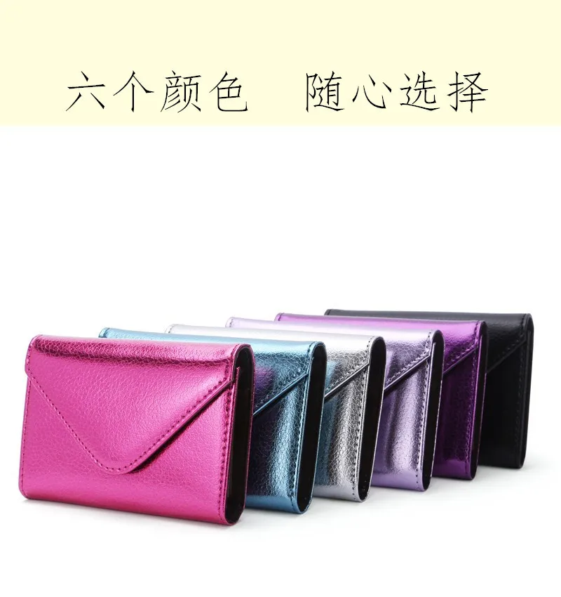 

2018 New Style Organ Wallet Simple Fashion Handbag Bank Card Holder Multi-functional Purse Bright Surface Document Package
