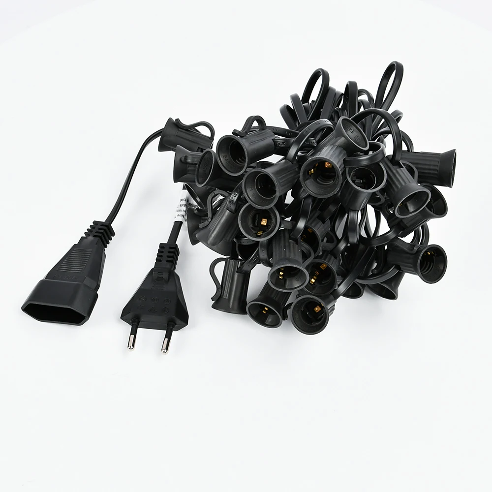 

7,5 м, 25 розеток, G40 струна для лампочек G40 E12, 3 м, удлинитель с европейской вилкой, диммер для G40, строка