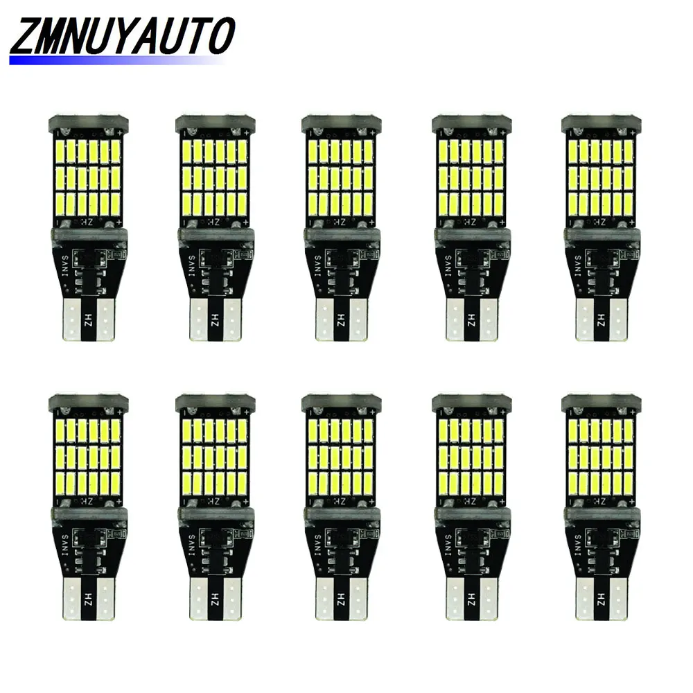 10 шт. T15 W16W WY16W 45 SMD 4014 LED Canbus OBC безошибочные лампы 921 912 автомобисветильник фонари