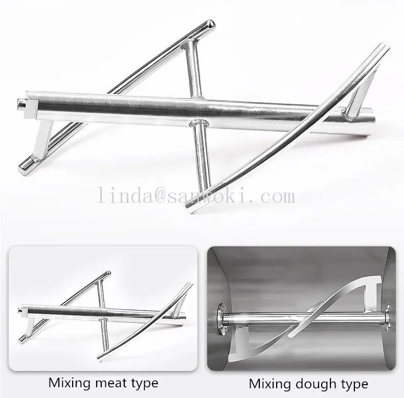 25kg capacity stainless steel food mixer noodle dough making machine meat mixer fish meat blender machine meat beater machine 5