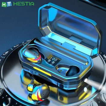 

M15 TWS Bluetooth Wireless Earbud Digital Power Display 9D Noise Reduction Touch Control Multi-function LED Flashlight Headphone