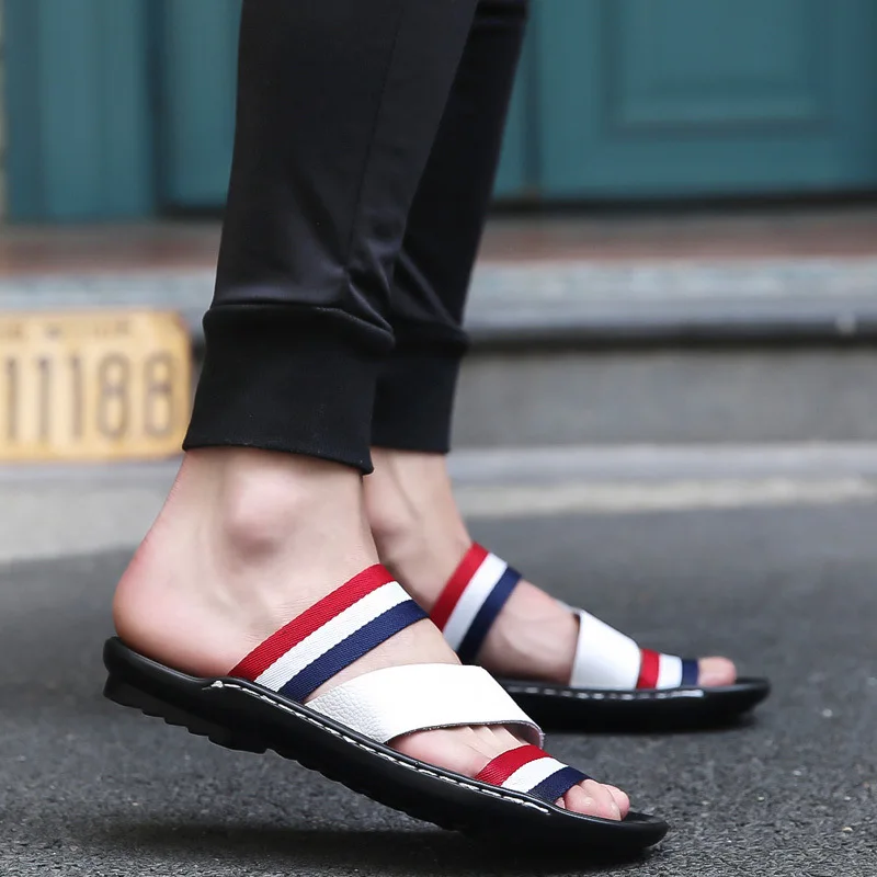 

Sandals Men's Summer Slipper Korean-style Casual Sandals Rome Handmade Sandals Cool Anti-slip chao tuo Slippers Men's