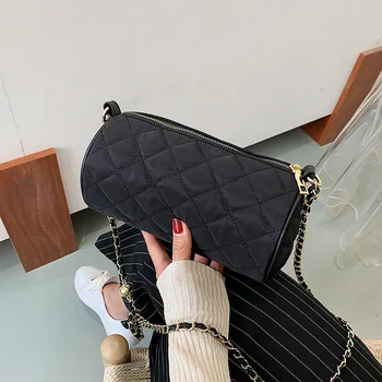 

Lingge chain small bag women's bag 2020 new fashion shoulder messenger bag barrel bag