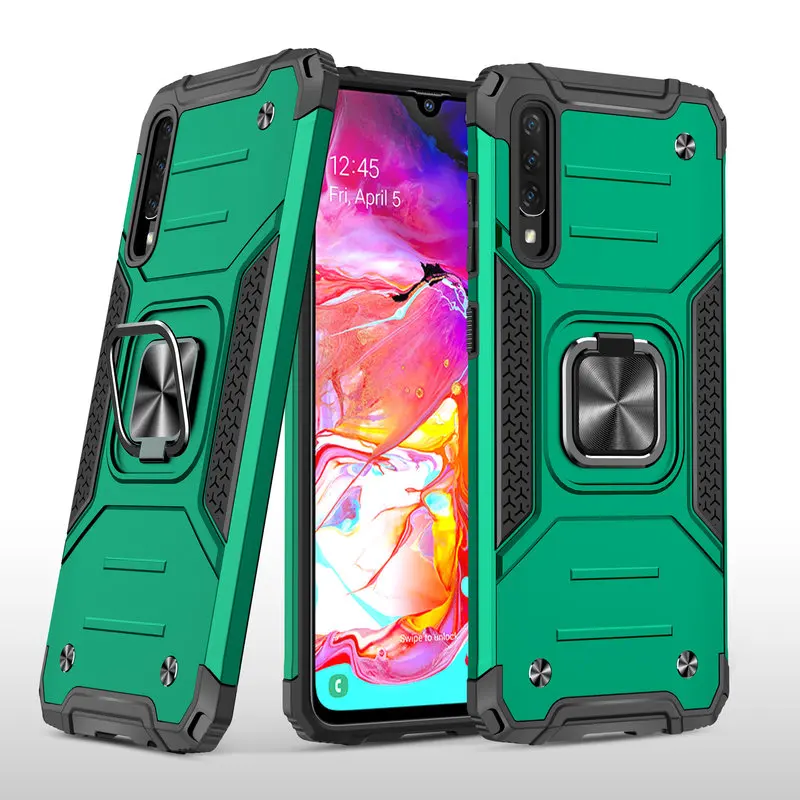 

Shockproof Armor Case For Samsung A70 Magnetic Metal Ring Phone Case For Samsung Galaxy A70 SM-A705FN A705FN A705 Silicone Cover