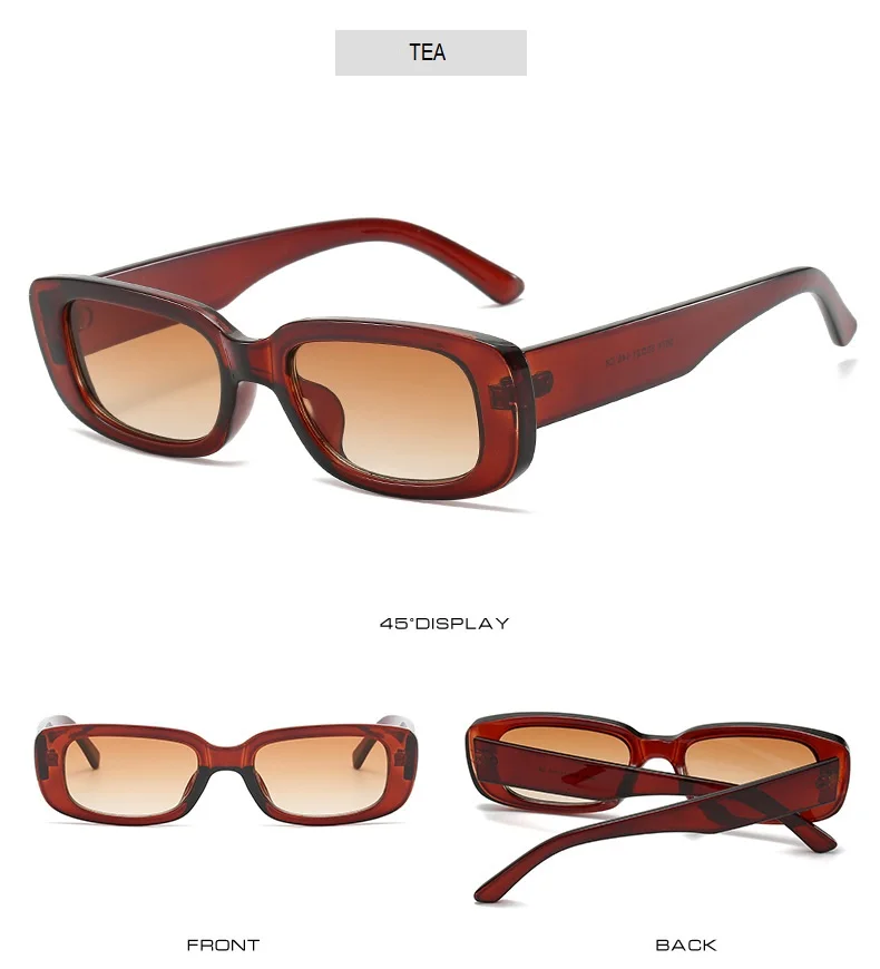 Classic Vintage Rectangle Sunglasses Women Brand Design Clear Blue Pink Green Lens Sun Glasses Female  Eyewear UV400_voghion.com
