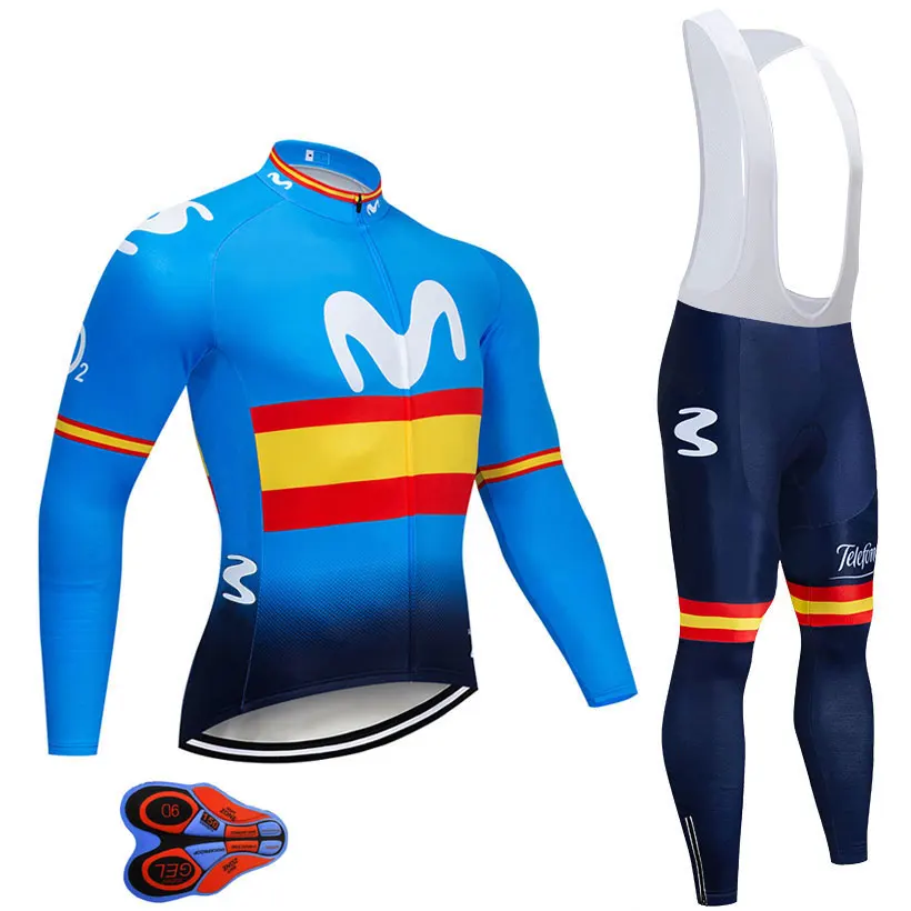 

2020 MOVISTAR TEAM CYCLING JACKET 9D bike pants set Ropa Ciclismo MENS winter thermal fleece pro BICYCLING jersey Maillot wear