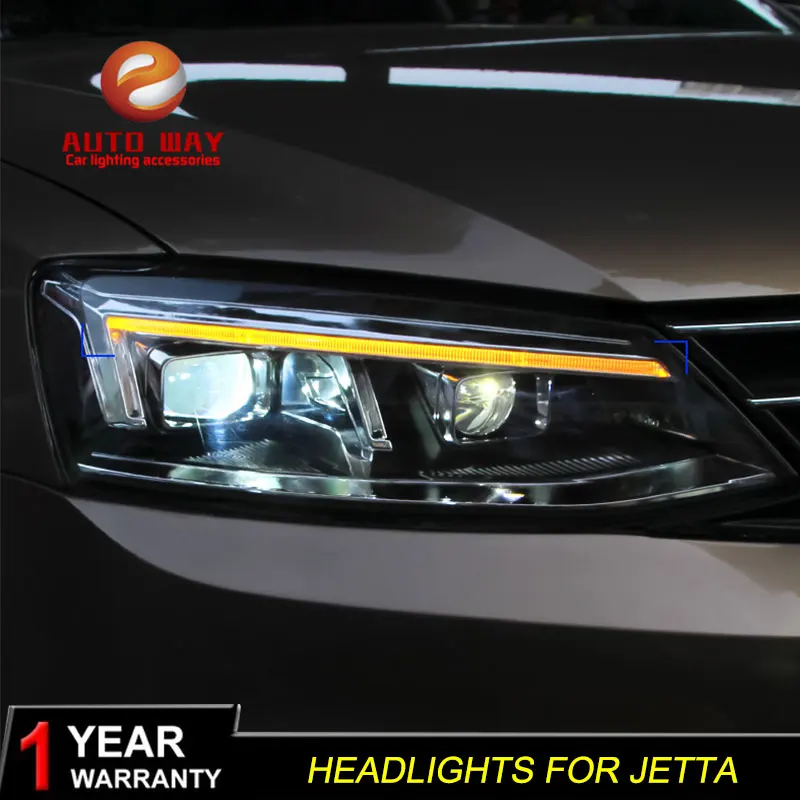 Автомобильный Стильный чехол для фары VW JETTA 2012- светодиодный VW JETTA фары DRL двойной луч Биксенон HID