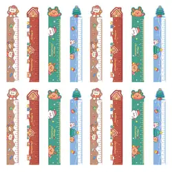 Règles de dessin de noël, outils de mesure, papeterie pour étudiants, couleurs assorties, 16 pièces 
