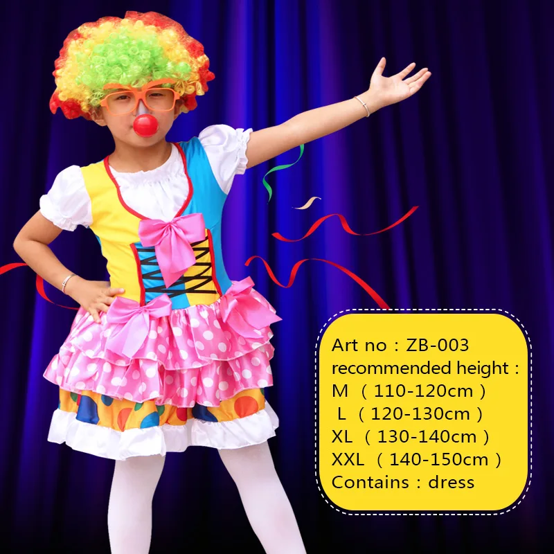 Umorden детский день Пурим Хэллоуин Цирк Клоун Костюмы для мальчиков смешной костюм клоуна Fantasia Infantil косплей для девочек - Цвет: ZB 003