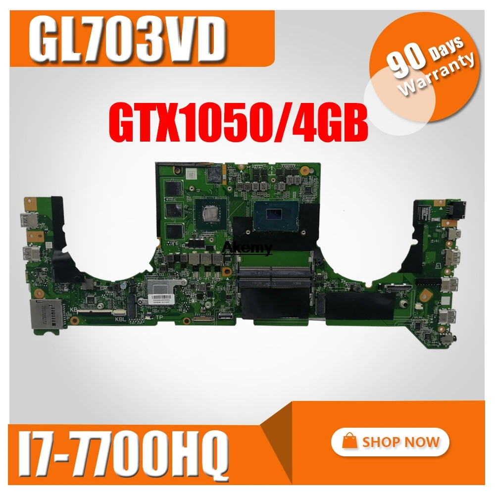 Akemy DABKNMB28A0 Laptop Moederbord Voor Asus Rog Strix GL703VD GL703V Originele Moederbord I7-7700HQ GTX1050 Akemy DABKNMB28A0 Laptop Moederbord Voor Asus Rog Strix GL703VD GL703V Originele Moederbord I7-7700HQ GTX1050
