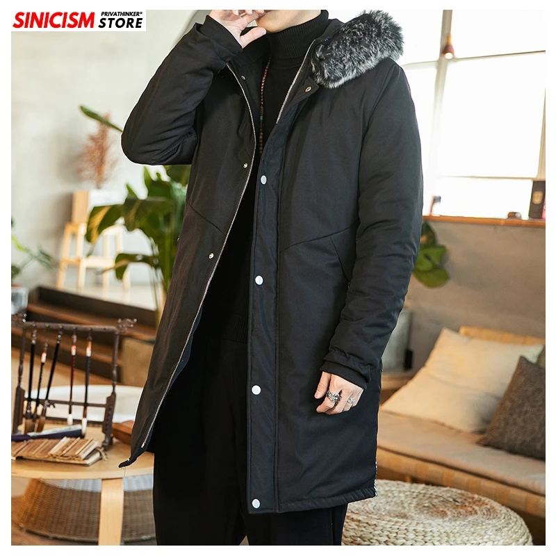 Sinicism Store, Мужская Уличная одежда в китайском стиле, топы, осень, с капюшоном, утолщенное, пустое пальто, Мужская теплая ветровка, куртка