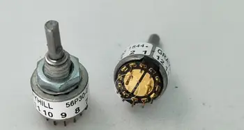 

GRAYHILL 56P30-01-2-06N 2 pole 6 speed band switch 2 knife 6 speed shaft 16mm (Handle + thread)