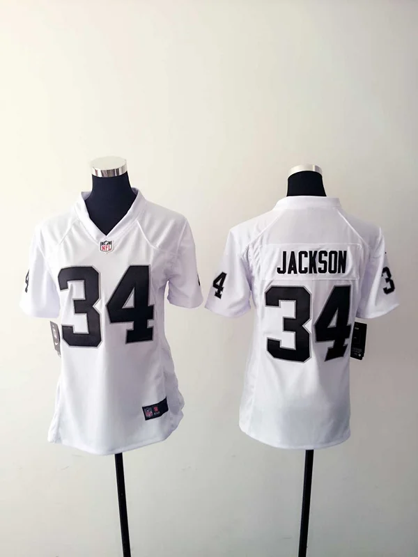 Серебристый Женские Окленд s, 4 Derek Carr 89 Cooper 24 Charles Woodson 34 Bo Jackson 52 Khalil Mack Jersey - Цвет: Серебристый