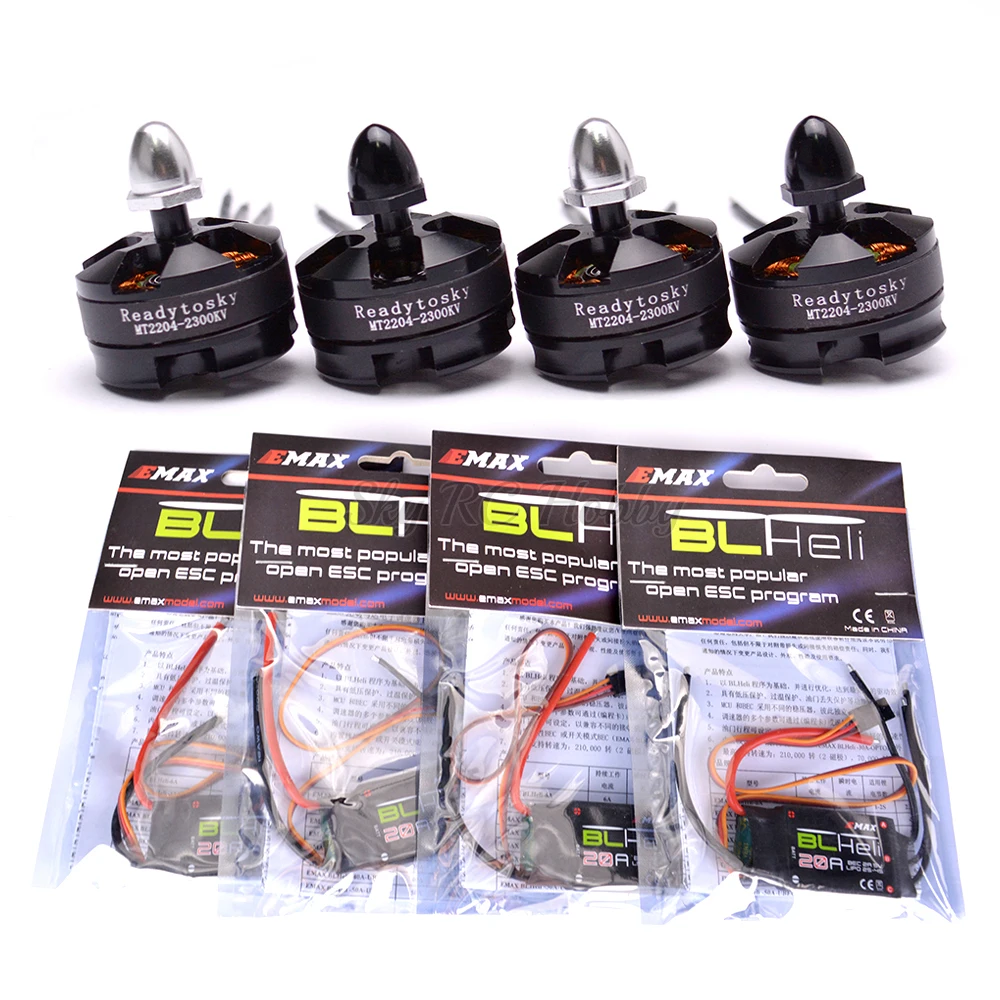 4 шт. 20A Simonk / BLHeli ESC + Readytosky MT2204 2204 2300KV бесщеточный двигатель для QAV R 220 Robocat 270 280