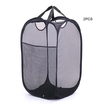 

Mesh open laundry basket dirty clothes basket foldable laundry basket household clothes storage bag dirty clothes basket
