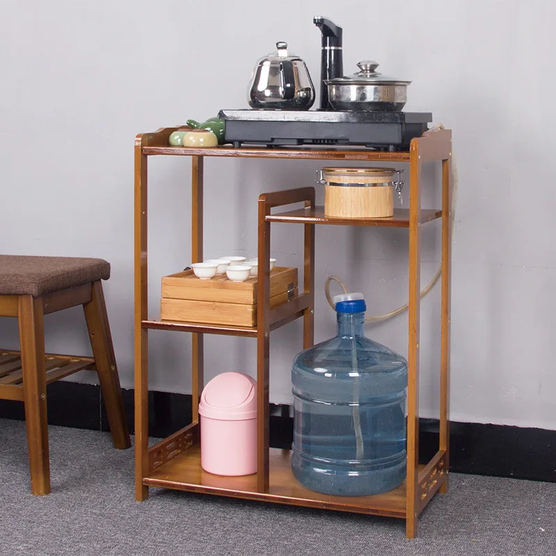 

Manufacturers Moso Bamboo cha shui jia Chinese Style Simple Multi-functional Tea Table, Tea Table Storage Organizing Rack Wholes