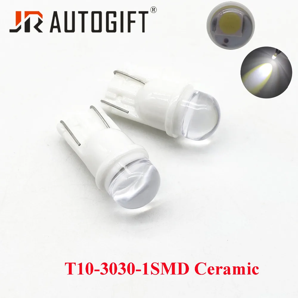 100PCS Signal Lamp T10 Led W5W 3030 168 194 T10 Led Bulb Ceramics Auto License Bulb Interior Wedge Clearance Light White 12V